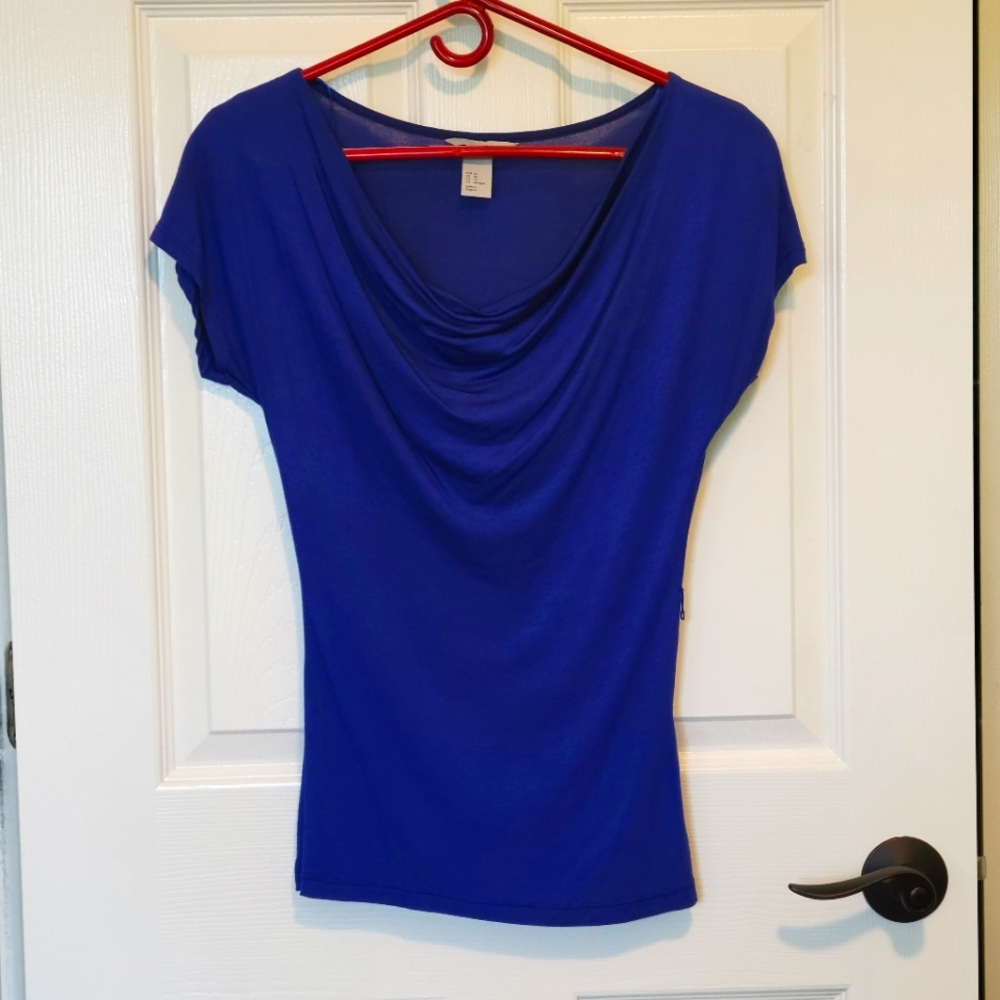 H&M Drape Front Cap-sleeve Top